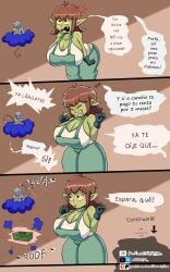 2d big_breasts breast breasts demon dialog goblin goblin_female green_skin huge_breasts imminent_sex inmersion_(artist) lei_(20pesos_sopa) patreon promo short short_hair shortstack spanish_text thick thick_thighs