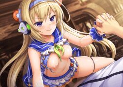 animated animated_gif blonde_hair blue_eyes breasts_out cowgirl_position exposed_breasts gif holding_hands kamihime_project kamihime_project_r long_hair riding_penis sex uncensored vaginal_penetration