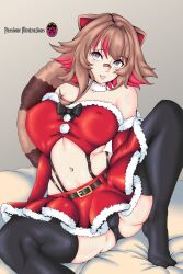 1girls christmas christmas_outfit latam_virtual_youtuber owozu pasioneillustrations raccoon_girl rakkun virtual_youtuber vtuber vtuberfanart