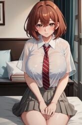 2d ai_generated big_breasts female female_focus female_only hinata_tachibana nipples non_nude school_uniform schoolgirl tachibana_hinata tokyo_revengers