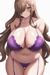 1girls absurd_res animated animated animated bouncing_breasts bra breasts brown_eyes brown_hair cleavage female hair_over_one_eye hi_res hips huge_breasts jasony kono_subarashii_sekai_ni_shukufuku_wo! light-skinned_female light_skin lingerie long_hair massive_breasts naughty_face panties thick_thighs thighs wide_hips wiz_(konosuba)