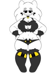 1female 1girl 1girls big_breasts big_thighs bumbleart_bee cat_bikini cat_ears cat_panties cat_stockings cat_whiskers female looking_at_floor looking_down oc original_character solo solo_female solo_girl thick_thighs white_background yellow_eyes