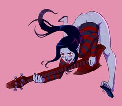 2d adventure_time bent_over blink3r bottomless electric_guitar feet female guitar marceline musical_instrument solo toes