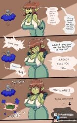 2d big_breasts breast breasts demon dialog english_text goblin goblin_female green_skin huge_breasts imminent_sex inmersion_(artist) lei_(20pesos_sopa) patreon promo short short_hair shortstack thick thick_thighs