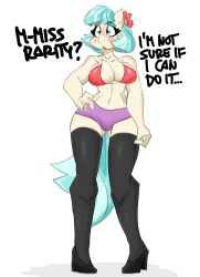 anthro blue_hair breasts coco_pommel coco_pommel_(mlp) earth_pony equid equine female female_only flutterthrash friendship_is_magic hasbro horse mammal my_little_pony pony tan_body tan_skin