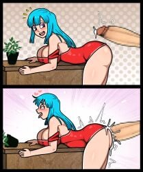 1girls ahe_gao anal anal_insertion anal_sex anus ass big_ass big_breasts big_butt big_penis blue_eyes blue_hair breast_press breasts butt_focus censored cum cum_in_ass cum_inside drag dragon_ball dragon_ball_z female female_only huge_ass huge_breasts huge_butt krillin kuririn long_hair maron medium_breasts partial_male penis semen semen_in_anus semen_on_ass sex steca thelazyart thick_legs thick_penis