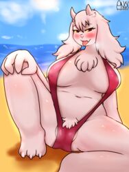 1girls 2d anthro anthro_female anthro_only bikini boss_monster breasts caprine clothing female female_only furry furry_female furry_only goat humanoid humanoid_female humanoid_only mammal mammal_humanoid sling_bikini solo swimsuit tongue tongue_out toriel toriel_(underfell) underfell undertale undertale_(series) undertale_au undertale_fanfiction video_games wonkake