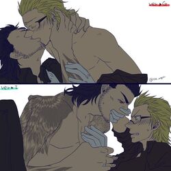 2boys final_fantasy final_fantasy_xv gay gladiolus_amicitia glasses ignis_scientia kissing male male/male male_only yaoi