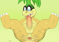 1boy anus balls barefoot erection eyewear front_view gaping gaping_anus glasses holding_butt humanoid_penis iggy_koopa koopa koopaling legs_up looking_at_viewer male male_only mario_(series) nintendo nude open_mouth penis perineum presenting presenting_anus scalie seyrmo sharp_teeth shell-less signature solo spread_anus spread_legs spreading teeth young