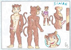 anthro ass balls dashthefox erection feet invalid_tag male mammal model_sheet monkey penis prehensile_tail primate simian solo