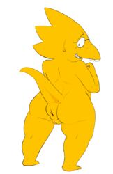 1girls 2d alphys anthro anus ass completely_nude completely_nude_female female female_only garbledina humanoid lizard_girl lizard_humanoid nude nude_female pussy undertale undertale_(series) yellow_body