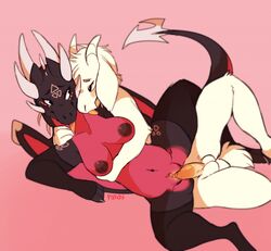 1boy 1girls anthro artist_signature asriel_dreemurr ass balls big_breasts black_nipples blush breasts caprine claws clothing crossover cynder dragon duo embrace erection female female_penetrated from_behind_position fur furry goat hanging_breasts horn invalid_tag legwear lying male male/female male_penetrating male_penetrating_female mammal markings naked navel nipples nude on_back pandx penetration penis pink_scales pussy pussy_juice romantic scales scalie sex snout spyro_the_dragon stockings straight tail tail_blade undertale vaginal_penetration video_games wings