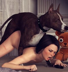 1animal 1girls 3d ambiguous_penetration canine doggy_style moaning nipples orgasm roadkill_(artist) sex zoophilia