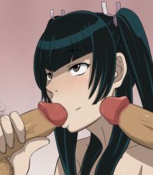 black_hair censored fellatio gundam gundam_00 oral penis tied_hair twintails wang_liu_mei zaqxsw_(pixiv) zzz