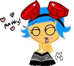 1girls 2d blue_hair boots closed_eyes el_tigre female frida_suarez goggles goggles_on_head latina naked nickelodeon open_mouth perverted_bunny solo tagme tongue tongue_out