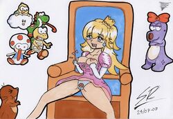 00s 2000s 2007 birdo female human koopa koopa_troopa lakitu mario_(series) monty_mole nintendo princess_peach straight_hair toad_(mario) yoshi