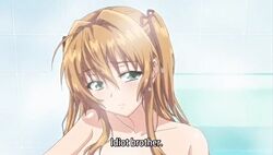 1girls animated animated_gif bathroom bathtub big_breasts breasts brown_hair chichiiro_toiki cleavage collarbone female female_focus female_only goban green_eyes hair_ribbon large_breasts mary_jane_(company) mika_(chichiiro_toiki) nipple nude nude_female screencap screenshot shower twintails wet_skin