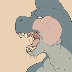 ambiguous_gender anthro bald cum cum_in_mouth cum_inside cum_on_face fangs fish male_only marine opblaaskrokodil open_mouth original shark solo teeth