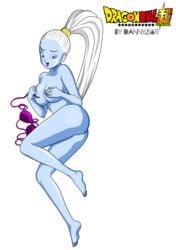 angel angel_(dragon_ball) barefoot blue_eyes blue_skin breasts covering_breasts dannyjs611 dragon_ball dragon_ball_super feet female female_only large_breasts long_hair nude soles solo toes transparent_background vados very_long_hair white_hair