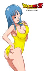 1girls ass big_ass breasts busty cleavage dannyjs611 dat_ass dragon_ball dragon_ball_z female huge_breasts maron one-piece_swimsuit shounen_jump solo solo_female swimsuit thick_thighs voluptuous