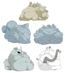 anthro anus balls belly big_balls big_belly breasts canine clothed clothing feline female food_tube group huge_balls hybrid hyper hyper_balls hyper_belly male mammal morbidly_obese multiple_images nipples nude obese opblaaskrokodil overweight puffy_anus rat rodent