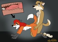 anthro canine cum female fox furry invalid_tag male mammal orgasm penis raysofsunshine sex straight waccoon x-ray