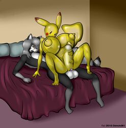 1boy 1girls 2016 anthro big_breasts big_penis big_testicles breasts danund81 erection female furry handjob hi_res huge_breasts huge_cock interspecies living_sex_toy male mammal nintendo nipples norithics_"nori"_kusemurai nude original_character penetration penis pikachu pokemon raccoon sex stomach_bulge straight testicles text vaginal_penetration video_games