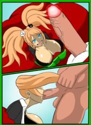 animated anythinggoes areolae balls balls_deep big_balls black_bra blonde_hair blue_eyes bouncing_balls bra breasts christmas cleavage clothed_female_nude_male comic danganronpa deepthroat drooling duo eyelashes faceless_male fat_man fellatio female glowing hair_ornament hair_pull highres holidays huge_breasts huge_cock human irrumatio junko_enoshima long_hair looking_up male nipples oral penis penis_awe picot_trim picot_trim_bra pulling_twintails rape ringed_eyes sack saliva santa_claus shiny_skin sideboob sidelocks smooth_skin solo_focus straight throat_bulge tied_hair twintails