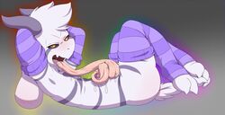 1boy 2017 2d 3_toes anthro anthro_male anthro_only armpits armwear asriel_dreemurr asriel_dreemurr_(god_form) ass black_sclera blush boss_monster caprine claws clothed clothing dripping drooling erection femboy foreskin_play fur furry furry_male furry_only goat god_of_hyperdeath half-closed_eyes hands_behind_back hands_behind_head horn humanoid humanoid_male humanoid_only humanoid_penis legwear long_ears long_tongue looking_at_viewer lying male male_only mammal mammal_humanoid masturbation mostly_nude naughty_face on_back open_mouth oral otto0ttsy partially_retracted_foreskin penis pinup pose prehensile_tongue saliva saliva_string sex side_view simple_background solo toe_claws toes tongue tongue_out tonguejob tuft uncut undertale undertale_(series) uvula video_games white_background white_fur yellow_eyes