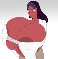 1girls 5h4m3l355 areola big_breasts breasts busty cleavage dark-skinned_female gigantic_breasts huge_breasts milf nipples no_bra priyanka_maheswaran steven_universe straight_hair voluptuous