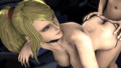 1boy 1boy1girl 1girls 3d animated ass blonde_hair blue_eyes breasts buttjob cyrenaic13 female gif human male metroid mostly_nude nintendo penis samus_aran source_filmmaker straight