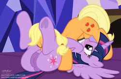 2017 69_position alicorn anus applejack_(mlp) ass blonde_hair blush crystal cum cum_in_mouth cum_inside cutie_mark dickgirl duo earth_pony equine feathered_wings feathers fellatio female feral friendship_is_magic futa_on_female futanari hair horn horse inside intersex intersex/female mammal multicolored_hair my_little_pony oral pony purple_eyes purple_feathers pussy sex shutterflyeqd spread_legs spreading suckling twilight_sparkle_(mlp) wings