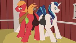 2017 animal_genitalia animal_penis anus ass backsack balls big_macintosh_(mlp) cutie_mark equine equine_penis feral freckles friendship_is_magic fur gay horn horse horsecock male male_only mammal my_little_pony nude penis pony red_fur shining_armor_(mlp) sidekick unicorn white_fur yaoi