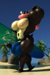 1boy 3d abs alternate_color amphibian anthro anthroanim beach biceps big_testicles bulge eyewear greninja huge_testicles humanoid_penis hyper hyper_muscles long_tongue male male_only muscular muscular_male nintendo nipples original_character pecs penis pokemon pokemon_(species) pokemon_xy seaside sebastian_greninja solo sunglasses surfboard testicles tongue tongue_out