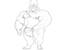 1boy 2d anthro anthro_male anthro_only asgore_dreemurr bara boss_monster buff bulge caprine furry furry_male furry_only humanoid humanoid_male humanoid_only kosmonius male male_only mammal mammal_humanoid monochrome musclegut muscular penis solo undertale undertale_(series) video_games