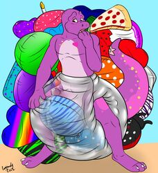 anthro balloon bulge camboody cum cum_in_diaper cute damion diaper dinosaur erection erection_under_diaper furaffinity hand_on_diaper male_only masturbation penis scalie sex zoran