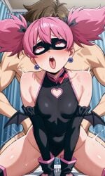 ahe_gao ahe_gao ahegao_face ai ai_assisted ai_generated bare_shoulders big_ass black_leotard boku_no_hero_academia crossover gloves haneyama_kazuho high_school_dxd huge_breasts hyoudou_issei kissing mask my_hero_academia open_eyes open_mouth penis pop_step sex sex_from_behind twintails vigilante:_my_hero_academia_illegals voluptuous voluptuous_female wings