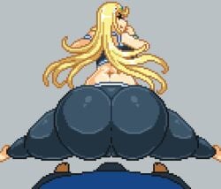 ass_focus ass_to_crotch ass_up blonde_hair bulge bulge_under_clothes countmoxi crop_top golden_eyes huge_ass imminent_boner imminent_bulge imminent_erection mythra mythra_(xenoblade) no_nut_november no_nut_sabotage part_4 pixel_animation pixel_art rex_(xenoblade) seductive teasing thick_ass thick_thighs unfinished workout xenoblade_(series) xenoblade_chronicles_(series) xenoblade_chronicles_2 yoga_pants yoga_top