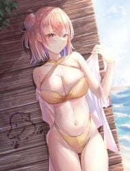 1girls bare_arms bare_belly bare_chest bare_hands bare_hips bare_legs bare_midriff bare_navel bare_shoulders bare_skin bare_thighs belly belly_button bikini bikini_bottom bikini_only bikini_top blush blush_face blush_lines blushing_at_viewer blushing_female breasts busty busty_female busty_girl busty_teen cleavage collarbone curvaceous curvaceous_body curvaceous_female curvaceous_figure curvaceous_hips curvaceous_teen curvaceous_thighs curvy curvy_body curvy_female curvy_figure curvy_hips curvy_teen curvy_thighs day daylight daytime elbows embarrassed embarrassed_expression embarrassed_female exposed_arms exposed_belly exposed_chest exposed_hips exposed_legs exposed_midriff exposed_navel exposed_shoulders exposed_skin exposed_thighs female female_focus female_only fingernails fingers frown frown_eyebrows frowning frowning_at_viewer groin hair_between_eyes hair_bun high_resolution high_school_student highres hourglass_figure kinomtan large_breasts lean_figure lips long_hair looking_at_viewer midriff my_teen_romantic_comedy_snafu narrow_waist navel outdoor outdoors outside pink_eyebrows pink_hair pink_hair_female red_eyes red_eyes_female school_girl shoulders slender_body slender_waist slim_waist soaked solo standing string_bikini swimsuit swimwear teen_girl teenage_girl teenager thick_thighs thigh_gap thighs upper_body wet wet_belly wet_bikini wet_body wet_breasts wet_hair wet_legs wet_skin wet_thighs wide_hips young_female young_woman yuigahama_yui