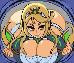 blonde_hair countmoxi golden_eyes headband huge_breasts mythra mythra_(xenoblade) no_nut_november no_nut_sabotage part_4 pixel_animation pixel_art smirking teasing thick_ass thick_thighs unfinished wanting_cum wanting_sex xenoblade_(series) xenoblade_chronicles_(series) xenoblade_chronicles_2