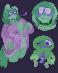 after_shower algebralien alien alien_genitalia alien_humanoid almost_naked almost_nude annoyed_expression anthro bathrobe bfdi blush collar dog_collar embarrassed female fluffy fluffy_belly genital_fluids looking_at_viewer multiple_images object_head osc pink_bathrobe presenting presenting_chest pussy self_harm_scars self_upload sex_toy sex_toy_insertion solo sweating tentacle tentacle_pussy tummy tummy_nipples two_(tpot) unusual_anatomy unusual_genitalia unusual_pussy wearing_collar