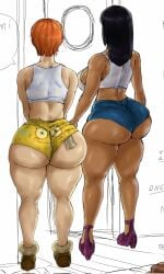 2girls big_ass big_breasts big_thighs breasts bust busty chest clothing cropped curvaceous curvy curvy_figure digital_media_(artwork) female female_only hips hourglass_figure huge_ass huge_breasts huge_thighs large_ass large_breasts large_thighs legs mature mature_female money_under_clothes nami_(classic) nami_(one_piece) nico_robin nico_robin_(classic) one_piece rusbe_rusbe slim_waist thick thick_hips thick_legs thick_thighs thighs voluptuous waist wide_hips wide_thighs