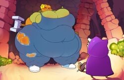 ass big big_arms big_ass big_belly big_hammer big_thighs big_woman breasts cartoon cartoony die_in_the_dungeon drawing fat fat_fetish female hammer mango_(character) mango_(die_in_the_dungeon) massive obese obese_female orange_body orange_skin thighs women