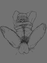 arms_behind_head belly_bulge builderman builderman_(forsaken) cock_shock female luvrrbee male penis pussy robloxian size_difference squirting sweater sweater_lift vaginal_penetration