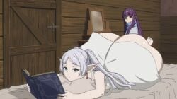 2girls akkyon ass ass_body female female_only fern_(sousou_no_frieren) frieren gigantic_ass huge_ass massive_ass sousou_no_frieren