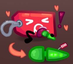 :) :3 arrow_(symbol) battle_for_dream_island bfdi color colored heart nonbinary object_shows price_tag_(bfdi) sex_toy simple_background snowbunniz solo tentacle the_power_of_two tpot vibrator watermark
