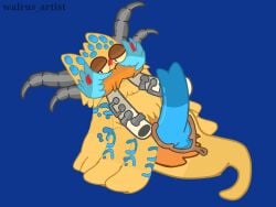 4:3 animal_genitalia animal_penis anthro anus big_blue_bubble blue_body blue_fur blue_spots fur g'joob genitals hi_res male male/male mammal marine my_singing_monsters not_furry penis pinniped rare_g'joob rare_gjoob solo spots walrus walrus_artist yellow_body yellow_fur