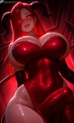 1futa 2d ai_generated big_breasts big_penis breasts busty curvy futa_only futanari horns intersex jessica_rabbit quantrup