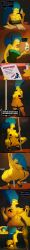 blowjob blue_hair fishnet_legwear fishnets fonglet green_dress maebari marge_simpson multiple_images multiple_panels multiple_poses speech_bubble stripper_pole stripping taped_nipples text text_box text_bubble the_simpsons