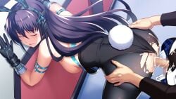 1boy against_wall animal_ear_headphones animal_ears anus arched_back arm_belt arm_strap arm_support arms_up ass ass_focus back back_ribbon bare_shoulders belt belt_buckle bent_over black_gloves black_hair black_leotard black_pantyhose black_shirt blue_belt blue_pants blue_ribbon blue_trim breasts breasts_out buckle censored closed_eyes clothed_sex clothing_aside cowboy_shot cum cum_in_pussy cum_on_ass cum_on_body cum_on_clothes cum_on_penis cum_overflow dmm double_vertical_stripe dutch_angle ejaculation erection eyebrows_hidden_by_hair fake_animal_ears fake_tail female floating_hair fluffy_tail from_above game_cg gloves grisaia_battlefield_barcarolle hair_between_eyes hands_on_another's_ass hands_on_another's_hips hanging_breasts headphones highleg highleg_leotard indoors jpeg_artifacts kazami_yuuji large_breasts leotard leotard_aside leotard_pull light_blush long_eyelashes long_hair long_sidelocks long_sleeves lower_teeth_only mosaic_censoring no_panties official_art open_fly open_mouth orgasm out_of_frame pants pantyhose penis penis_out plaid_clothes plaid_pants playboy_bunny projectile_cum pussy rabbit_ear_headphones rabbit_ears rabbit_tail raised_eyebrows raised_inner_eyebrows ribbon sakaki_yumiko science_fiction sex sex_from_behind shirt short_tail sidelocks solo_focus standing standing_sex straight strapless strapless_leotard tail teeth testicles thick_eyelashes thighs third-party_source torn_clothes torn_pantyhose torso_grab tsurime two-tone_shirt u_u vaginal_penetration variant_set very_long_hair watanabe_akio white_shirt white_tail